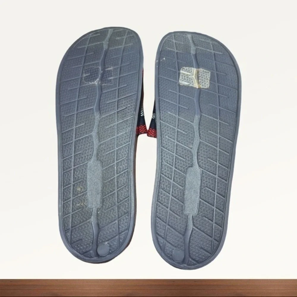 Nautica Navy Blue Logo Knit Strap‎ Slide Sandals Boys US 6 Slip On Comfort Shoes